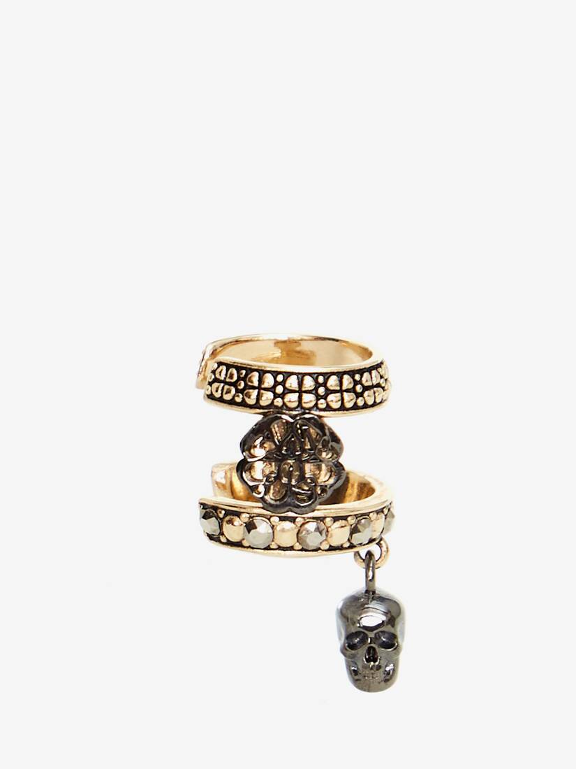 Ear Cuff Alexander McQueen Skull And Charm Seal Mujer - Dorados - Mexico 765-HEUDAC